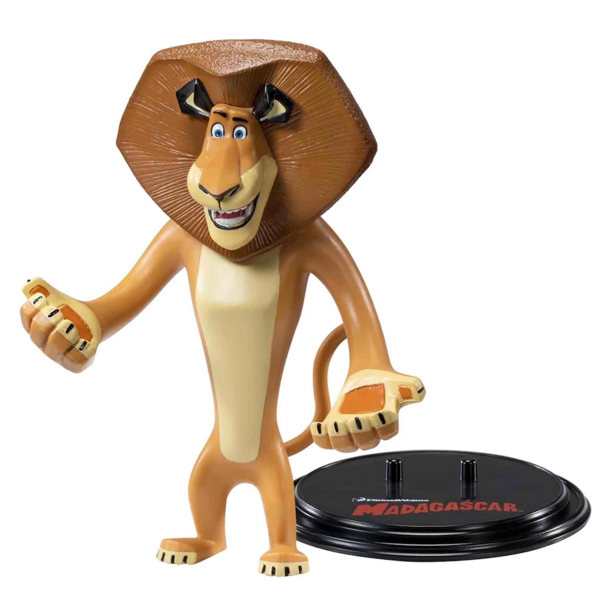 The Noble Collection - Figura flexible Alex león de Madagascar 00NN1150 para coleccionistas y fans, con múltiples poses y diseño detallado, ideal como regalo para niños y adultos
