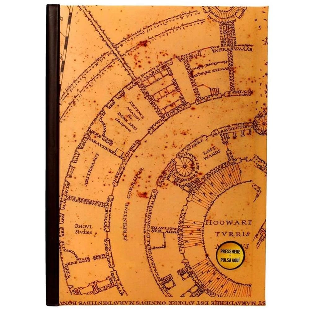 SD Toys - Libreta oficial Harry Potter Mapa del Merodeador SDTWRN23264 con luz integrada, tapa rígida estilo antiguo y papel de alta calidad, 15 x 20 cm