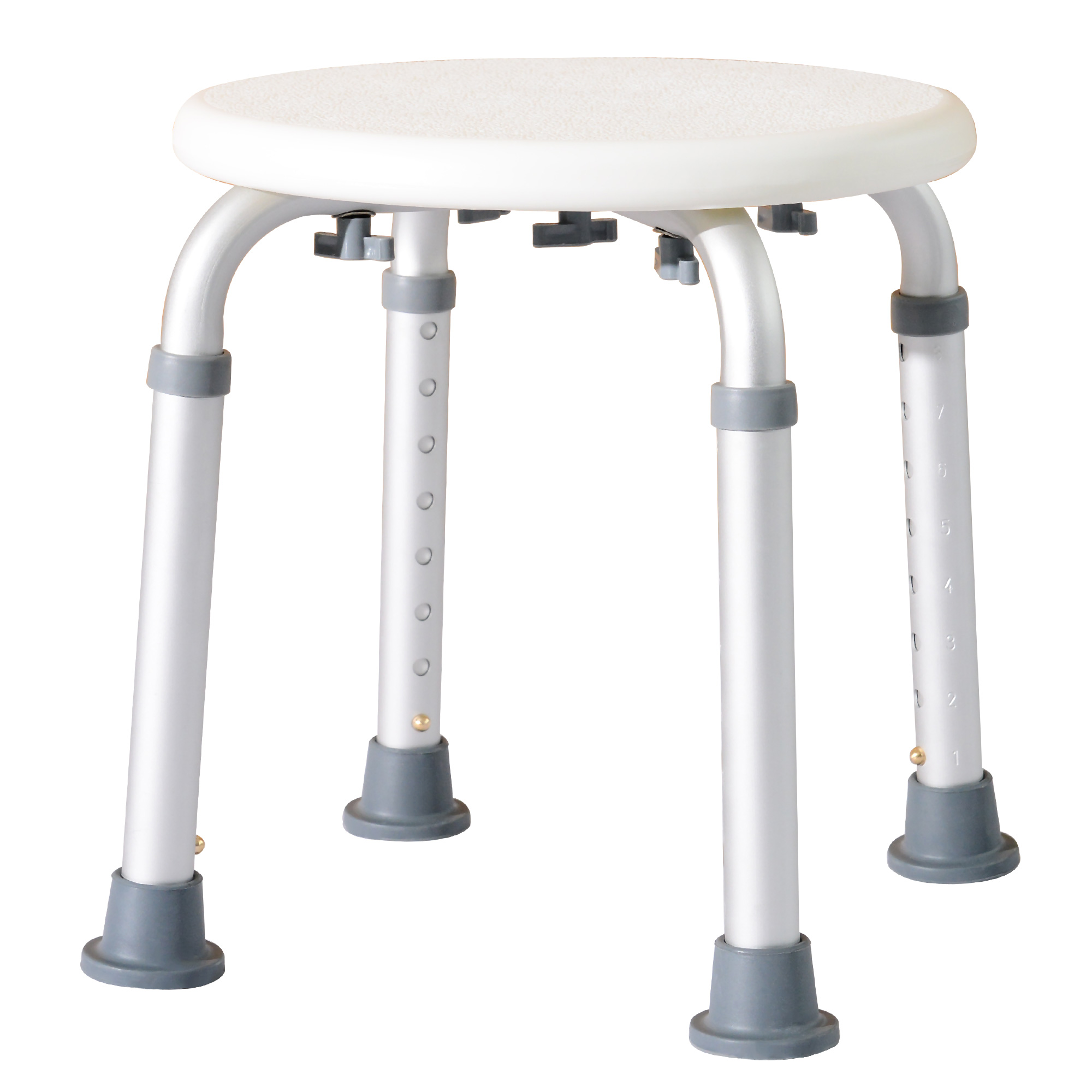 HOMCOM Taburete de Baño Silla de Baño Asiento de Seguridad para Baño Ayuda a Ancianos Lesionados regulable en Altura 32,5x41x35,5-54 cm Blanco