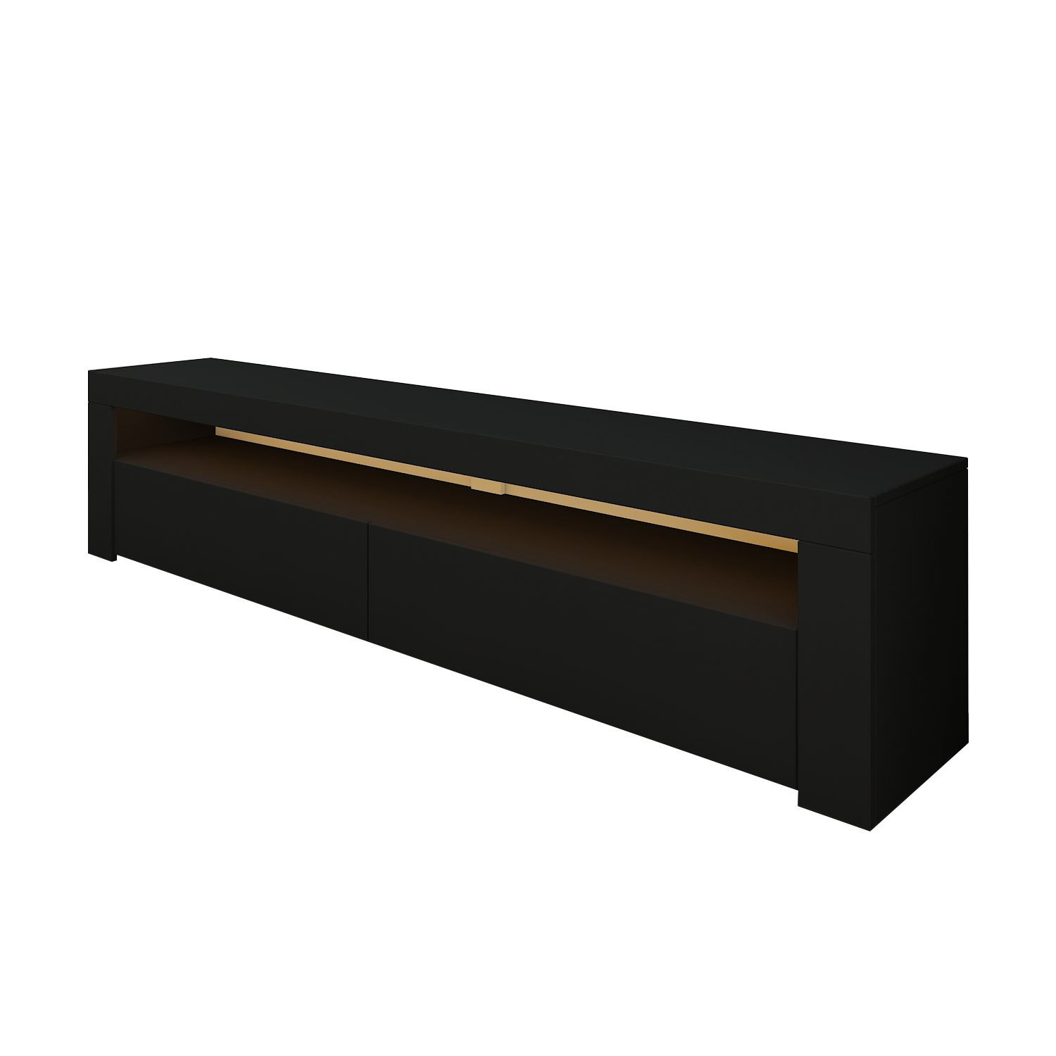 Habitat y Jardin - Soporte de TV de madera "Bati" - 150 x 36 x 46 cm - Negro