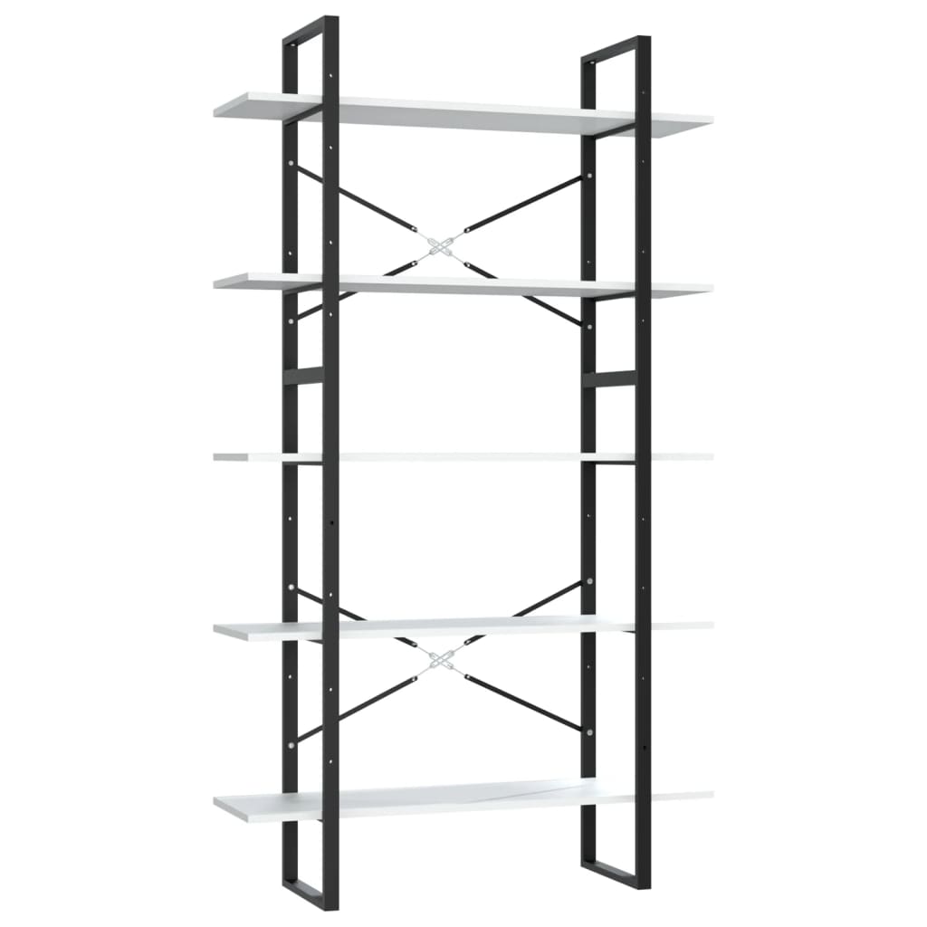 Vidaxl Estantería 5 Pisos Madera Ingeniería 100x30x175cm Blanco