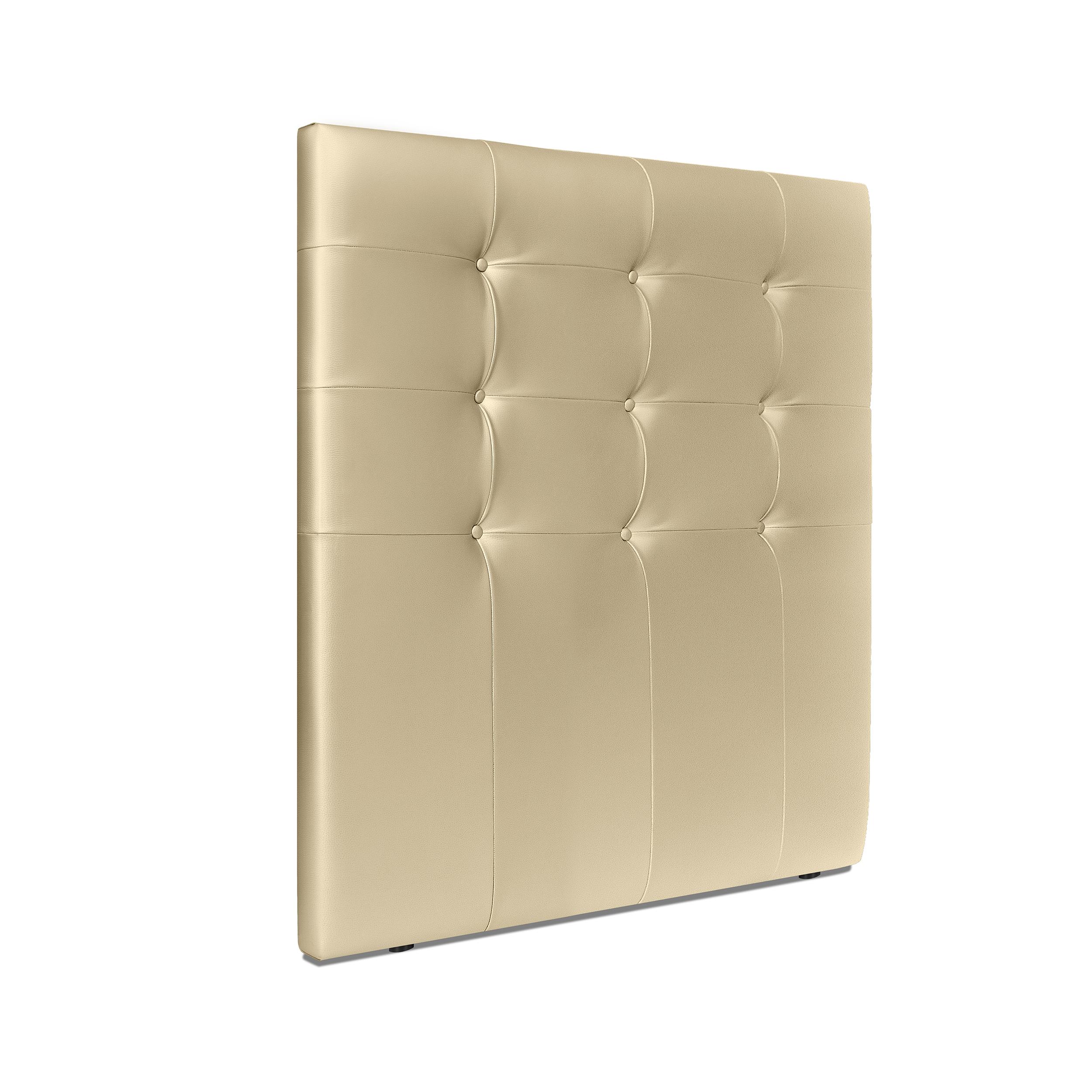 DHOME Cabecero Capitoné hasta el Suelo Cabezal 8cm tapizado ACUALINE Tela y Polipiel para Cama Dormitorio (Champán Polipiel)