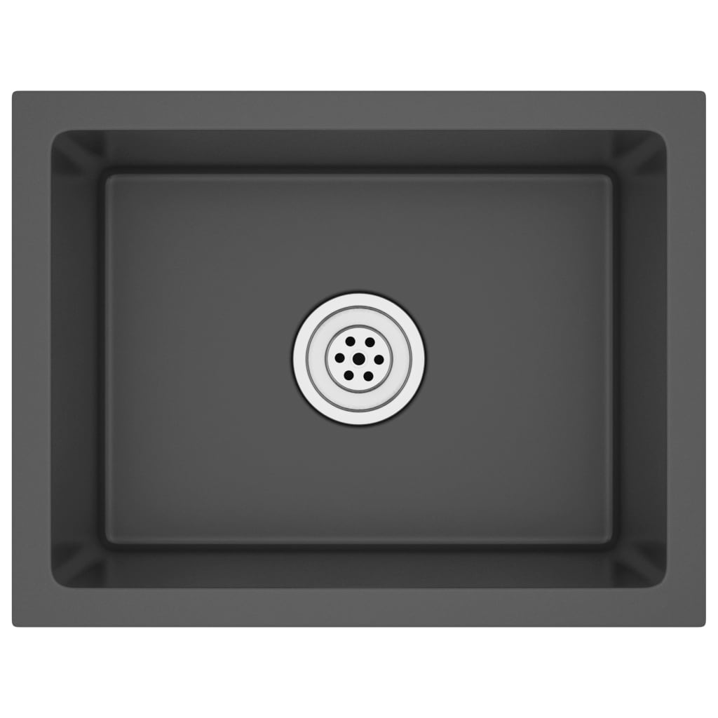 vidaXL Fregadero de Cocina Hecho a Mano Acero Inoxidable Lavabo Color Plateado,  Negro, y mas