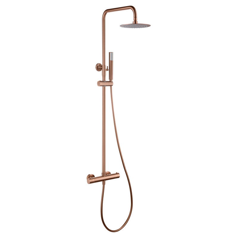 Imex Génova BTG053/ORC barra de ducha termostática acero inoxidable oro rosa cepillado
