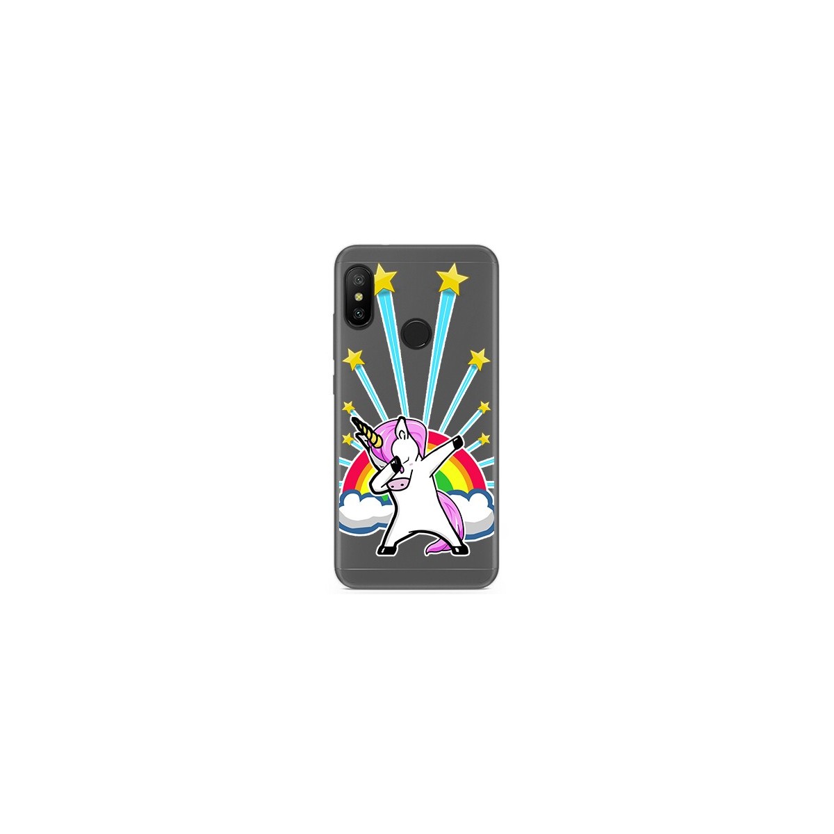 Tumundosmartphone Funda Gel Transparente para Xiaomi Redmi 6 Pro / Mi A2 Lite Diseño Unicornio Dibujos