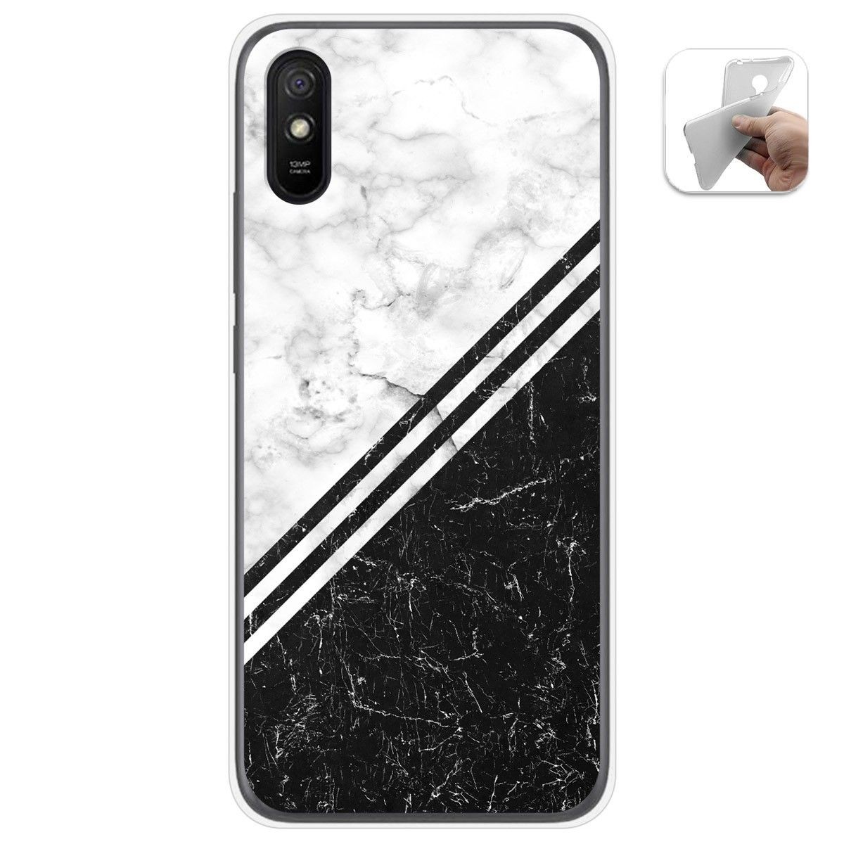Tumundosmartphone Funda Gel Tpu para Xiaomi Redmi 9A / 9AT diseño Mármol 01 Dibujos