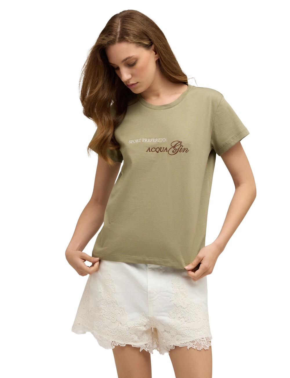 Motivi - Camiseta de punto jersey con inscripción bordada