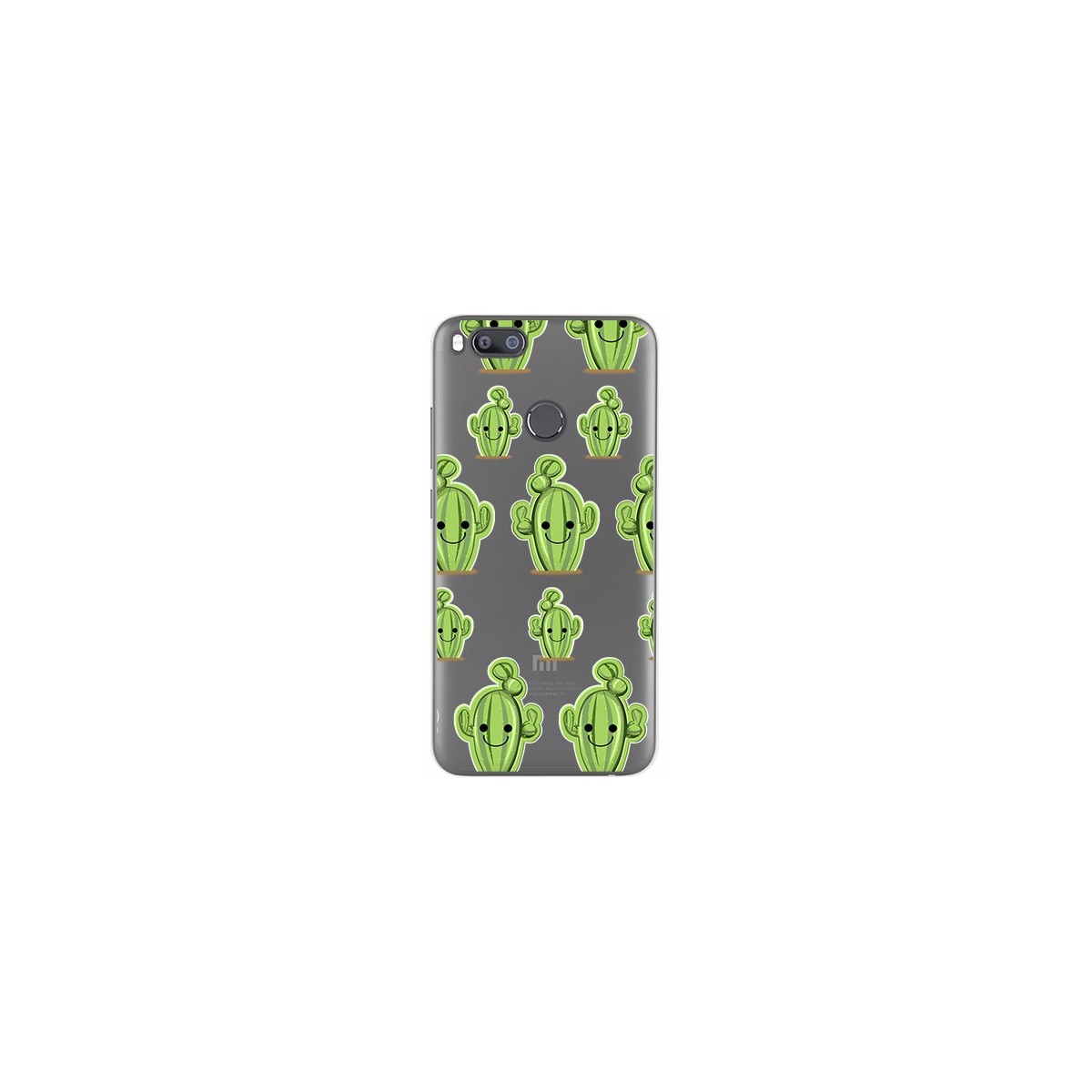 Tumundosmartphone Funda Gel Transparente para Xiaomi Mi 5X / Mi A1 Diseño Cactus Dibujos