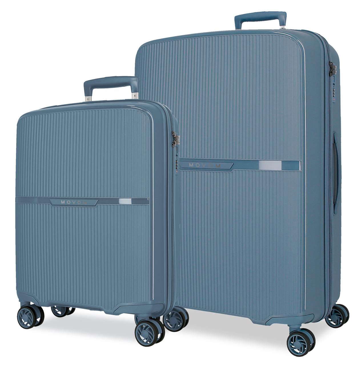Set de Equipaje Movom Moon: Maleta de Cabina y Mediana en Polipropileno, Extensible, con Interior Organizado Ideal para Viajes