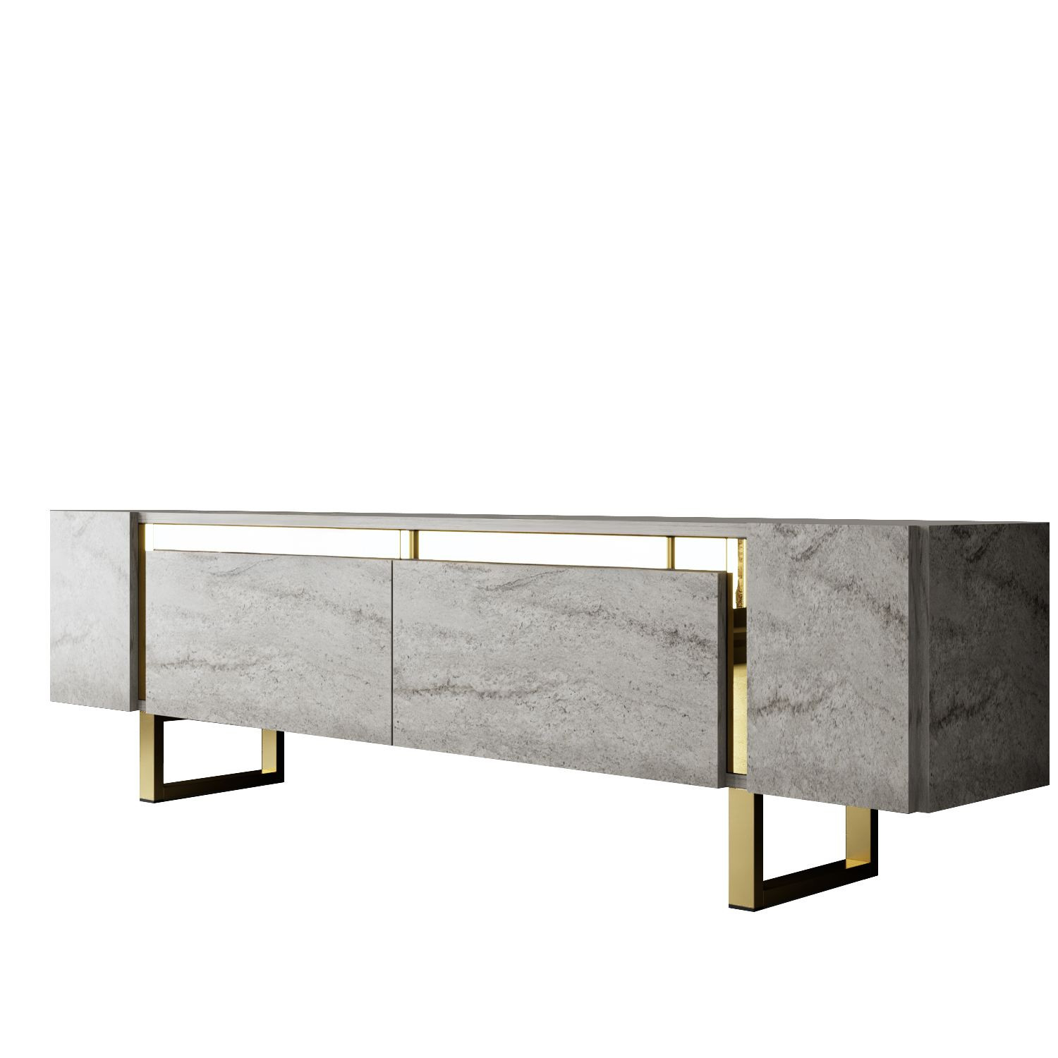 Habitat y Jardin - Soporte de TV de madera "Yildiz" - 180 x 30 x 50 cm - TravertinOr