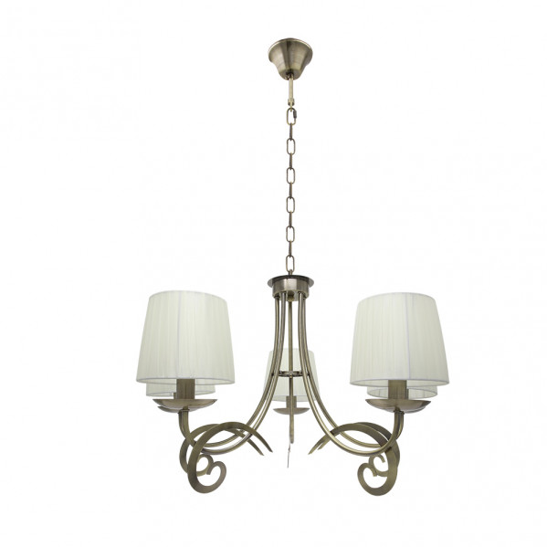 FABRILAMP Lampara cuero modelo LUXOR 5 l. con pantallas