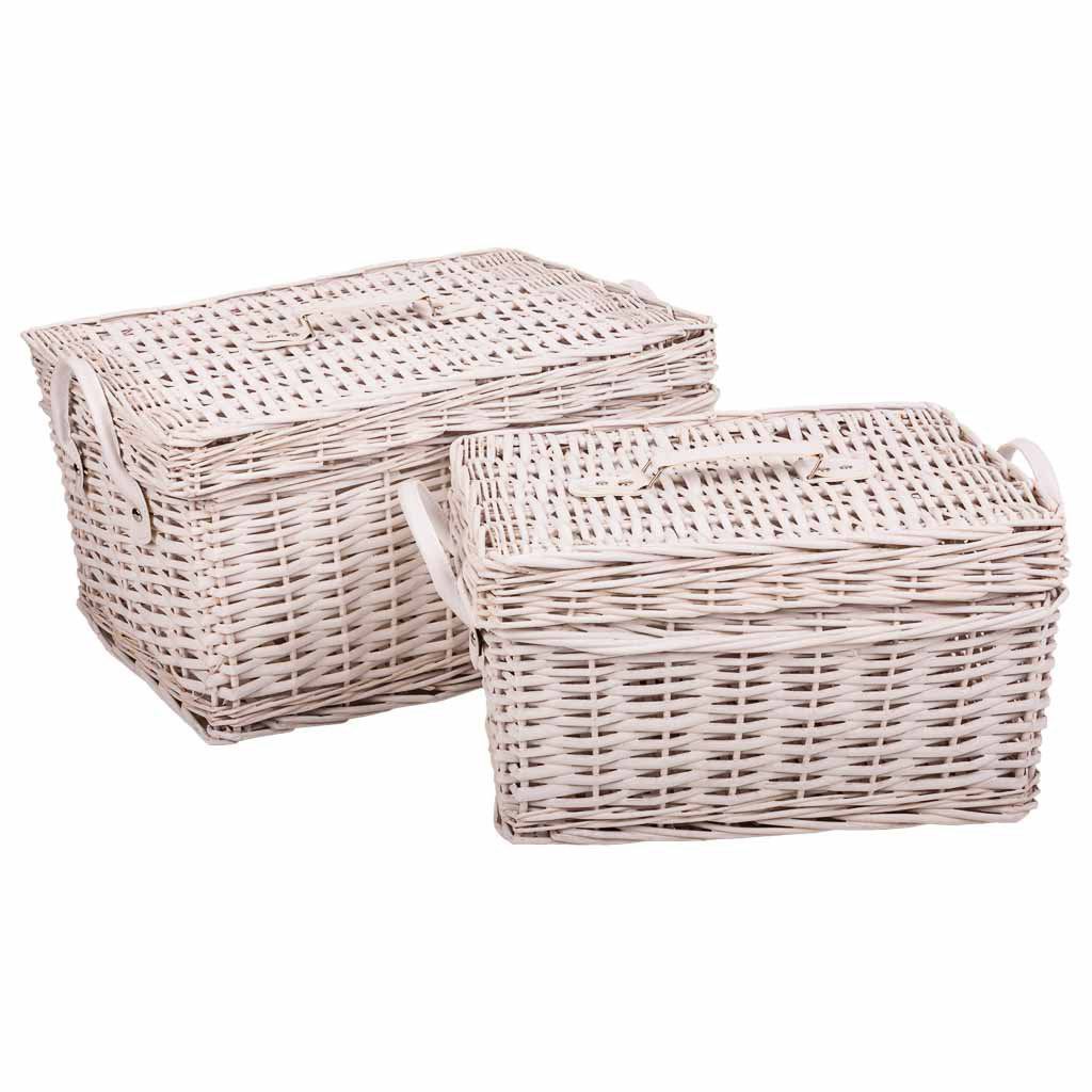 Cajas Mimbre Set 2 Pzas Sauce Blanco 30x42x32cm, El mejor complemento para tu hogar