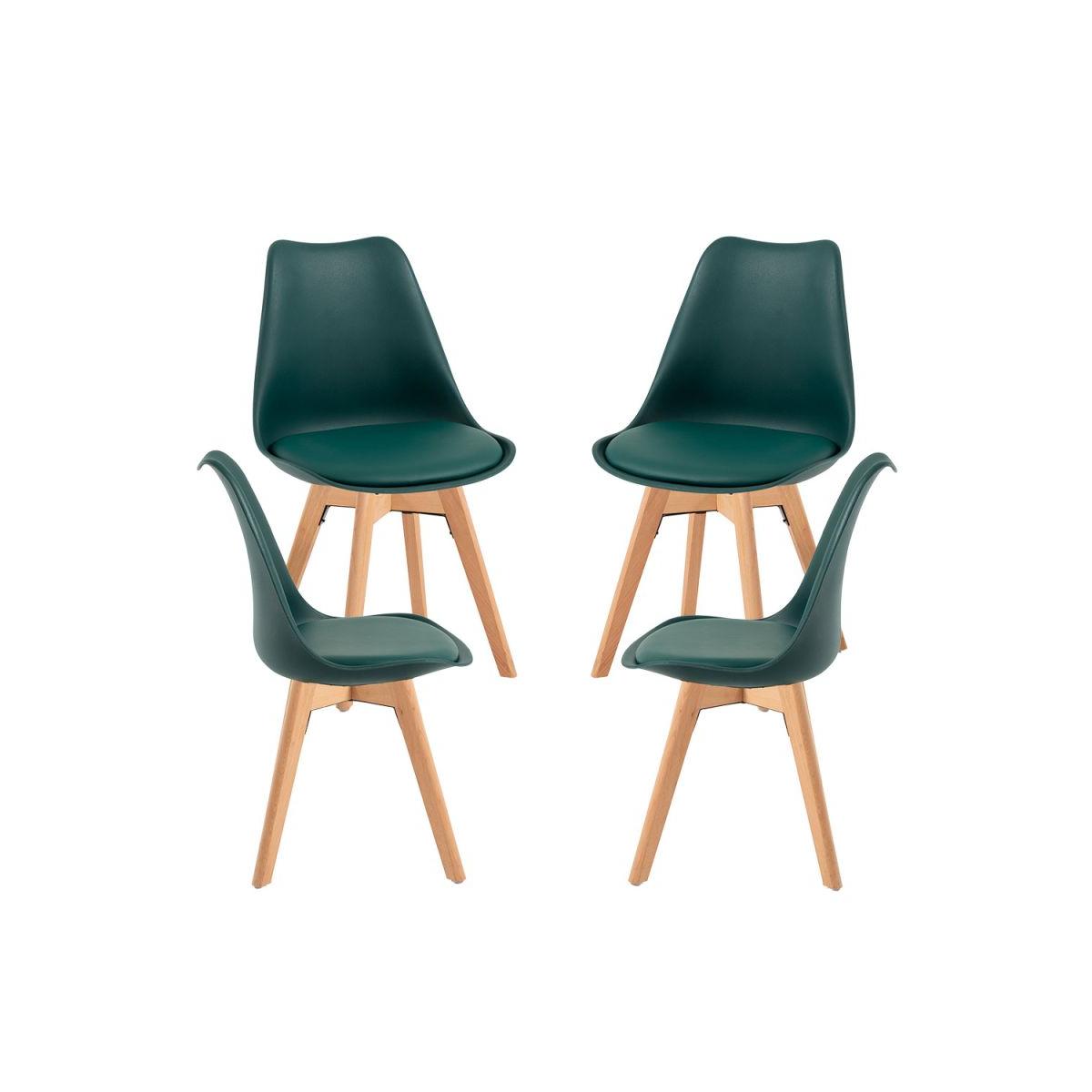 Regalos Miguel - Packs Sillas Comedor - Pack 4 Sillas Synk Basic - Verde oscuro