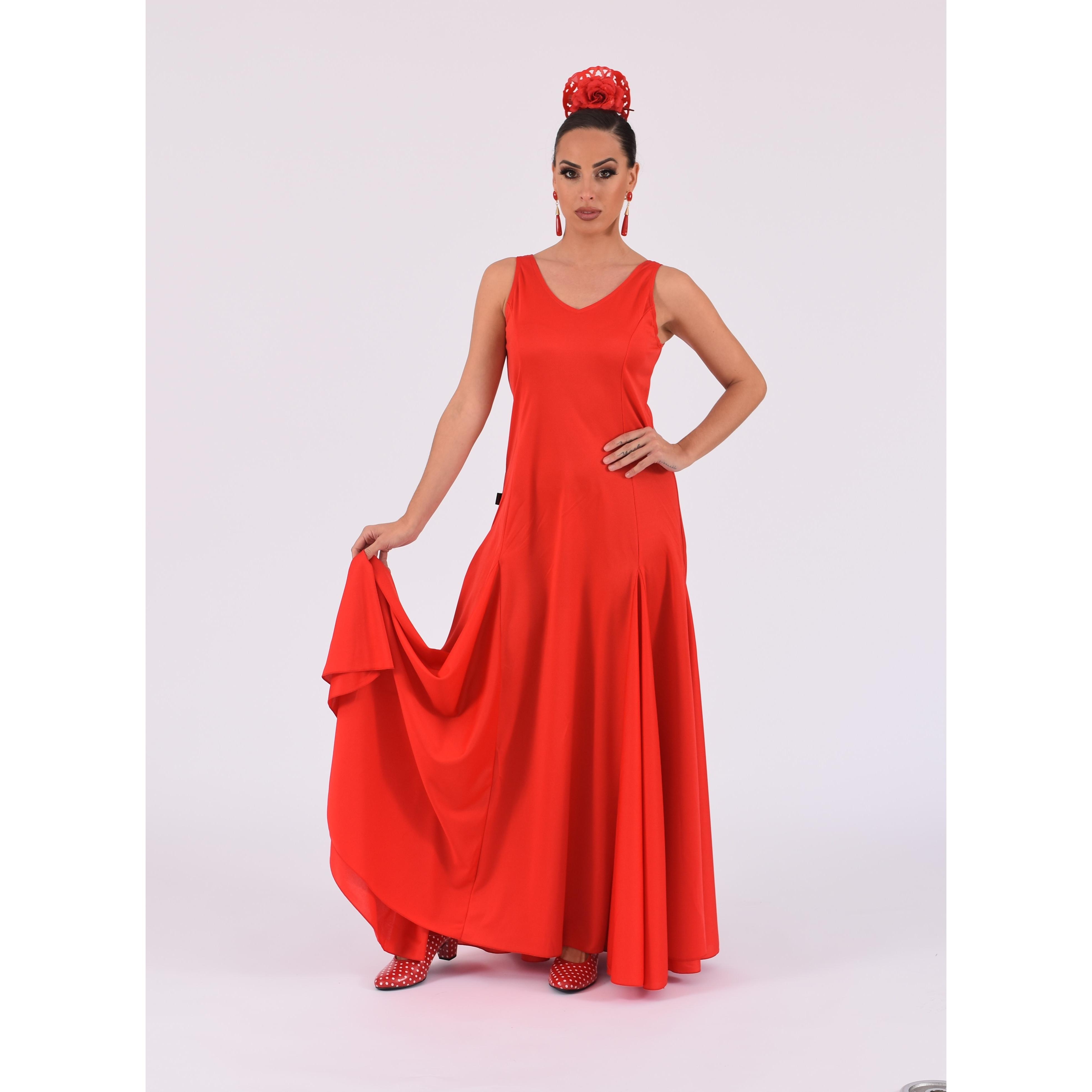 ANUKA Vestido Flamenco Mujer Tirante Ancho Falda 8 Nesgas Hecho en España