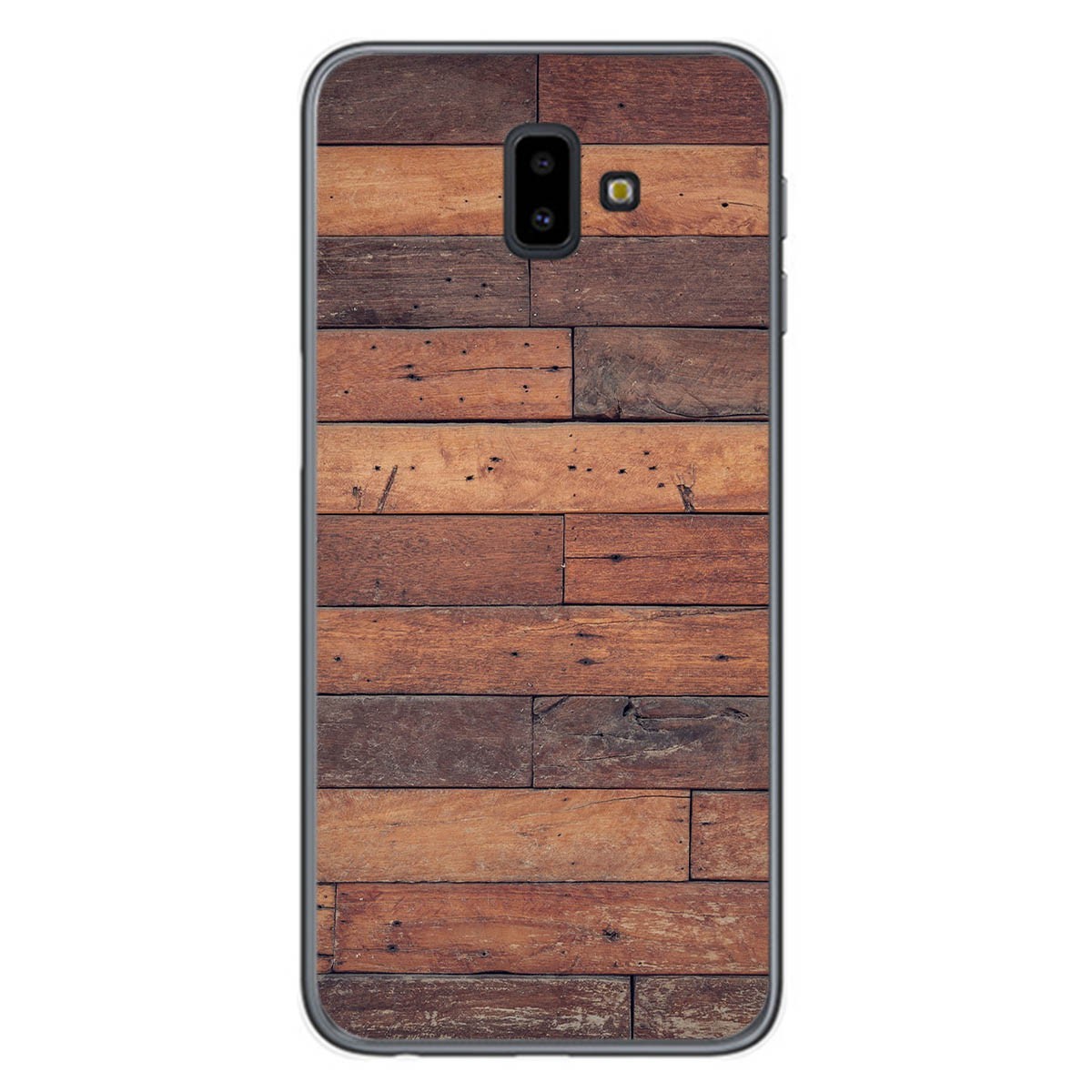 Tumundosmartphone Funda Gel Tpu para Samsung Galaxy J6+ Plus diseño Madera 03 Dibujos