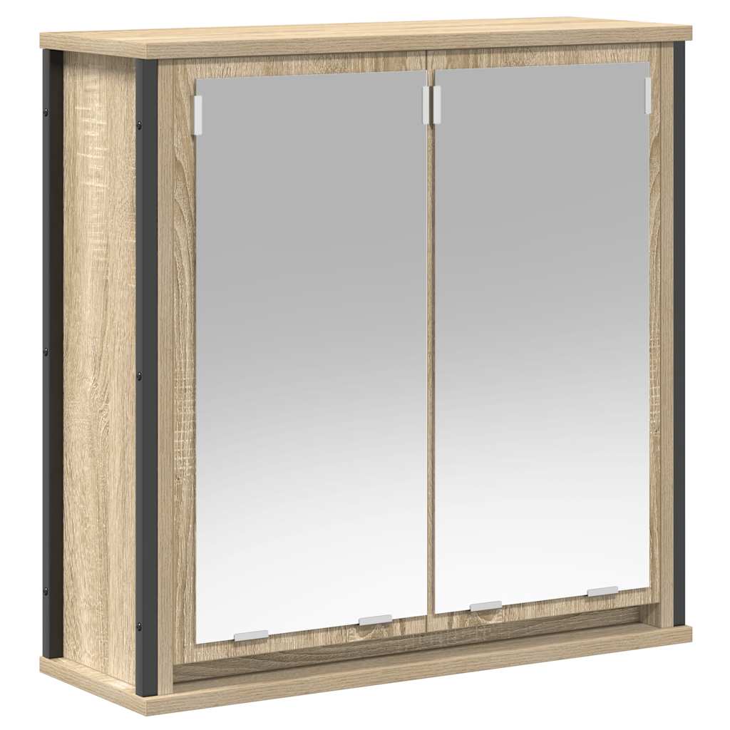 vidaXL Mueble de baño de pared con espejo roble Sonoma 60x21x60 cm