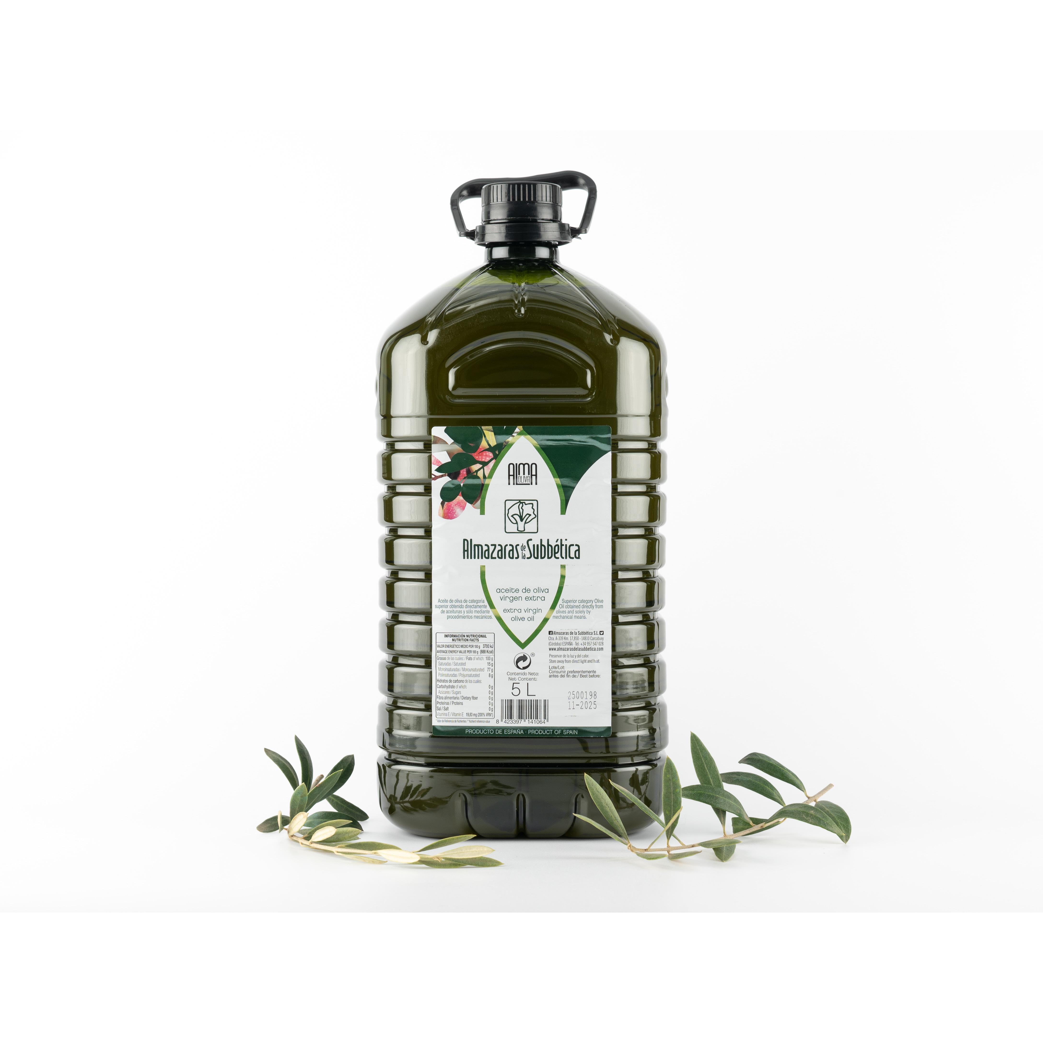 ALMAZARAS DE LA SUBBÉTICA DOP PRIEGO DE CÓRDOBA. Aceite de Oliva Virgen Extra. Córdoba Sierra de la subbética. Garrafa de 5L
