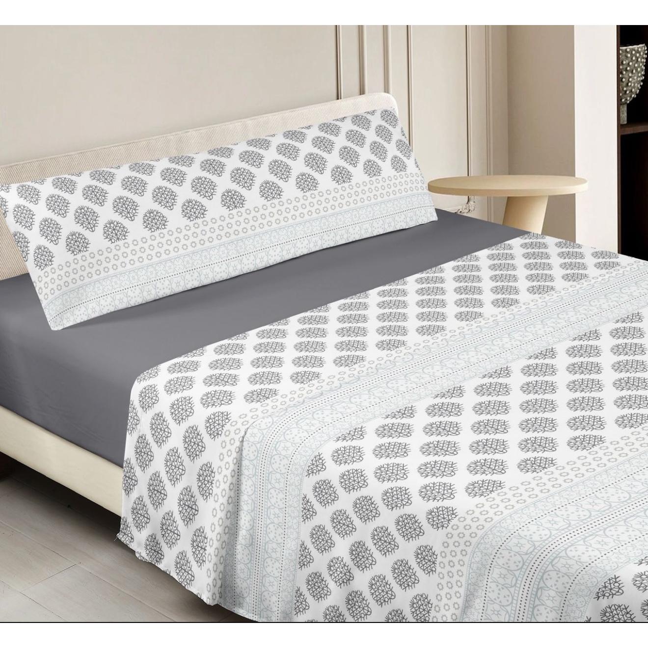 Juego de Sábanas 3 Piezas Printex+Home Microfibra Suave, Estampado Moderno Geométrico, Ajustable para Cama 90, 135 y 150 cm, Ideal para Verano