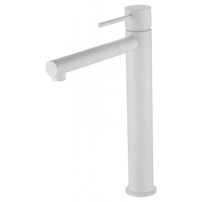 Imex Milos BDYS045-3BL grifo monomando lavabo caño alto latón acabado blanco mate