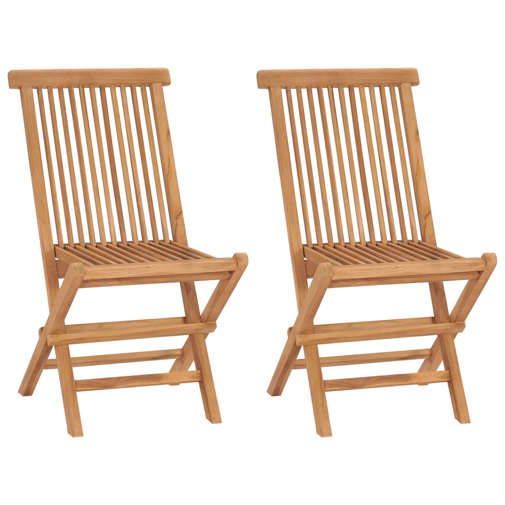vidaXL Sillas de jardín plegables madera maciza de teca Set de 2/4/6/8