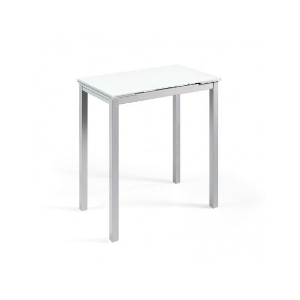 MOMMA HOME Mesa de Cocina ALTA Extensible - Modelo CALCUTA Alta - Material Cristal Templado/Metal - Medidas 140x60x95cm Raíz Mesas de Cocina Inicio Muebles de cocina Mesas de cocina extensibles MommaHome