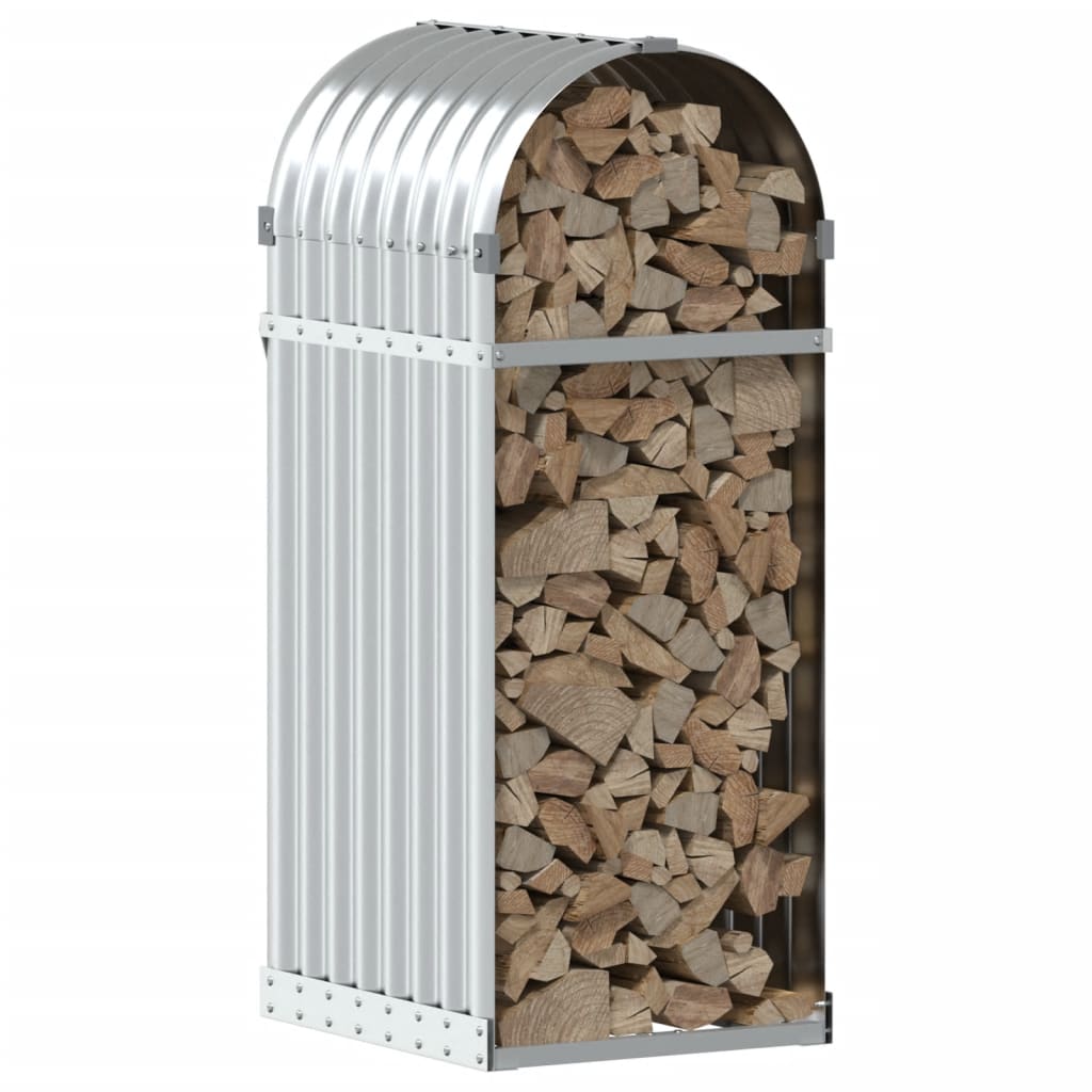 vidaXL Leñero Estante Almacenaje Leñas Chimenea Acero Galvanizado Color Antracita, Gris claro, Marrón y mas