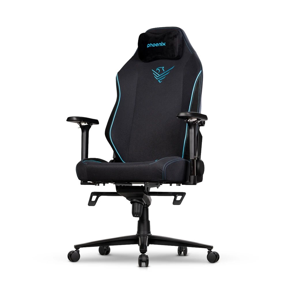 Phoenix - Silla gaming PHMRE-T-BK-R con chasis de acero forjado, mecanismo frog y soporte lumbar Core Matriix para uso intensivo en trabajo y juego