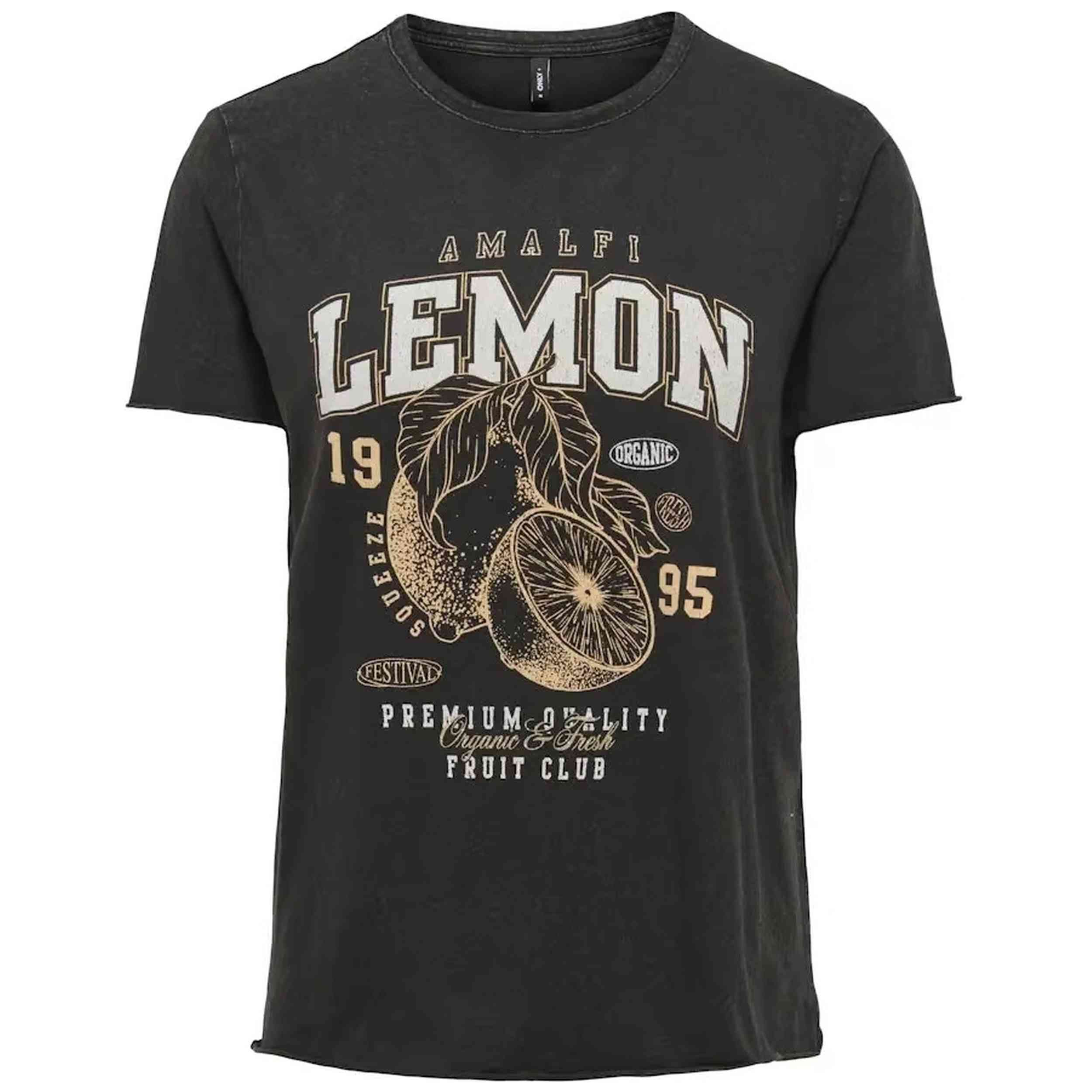 Camiseta Only modelo Onllucy Life Reg S/S Top en color Negro
