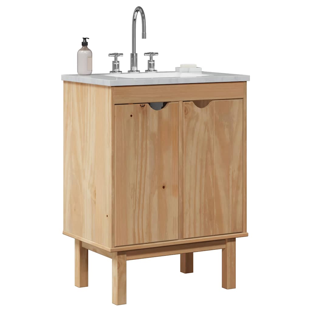 vidaXL Mueble de lavabo de baño OTTA madera maciza de pino 59x40x80 cm