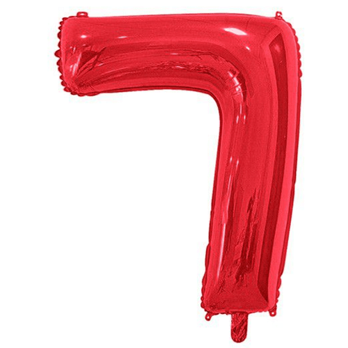CABLEPELADO - Globo numero de cumpleaños - 110 cm - Helio - eventos - photocall - decoracion - numero 7 - color Rojo