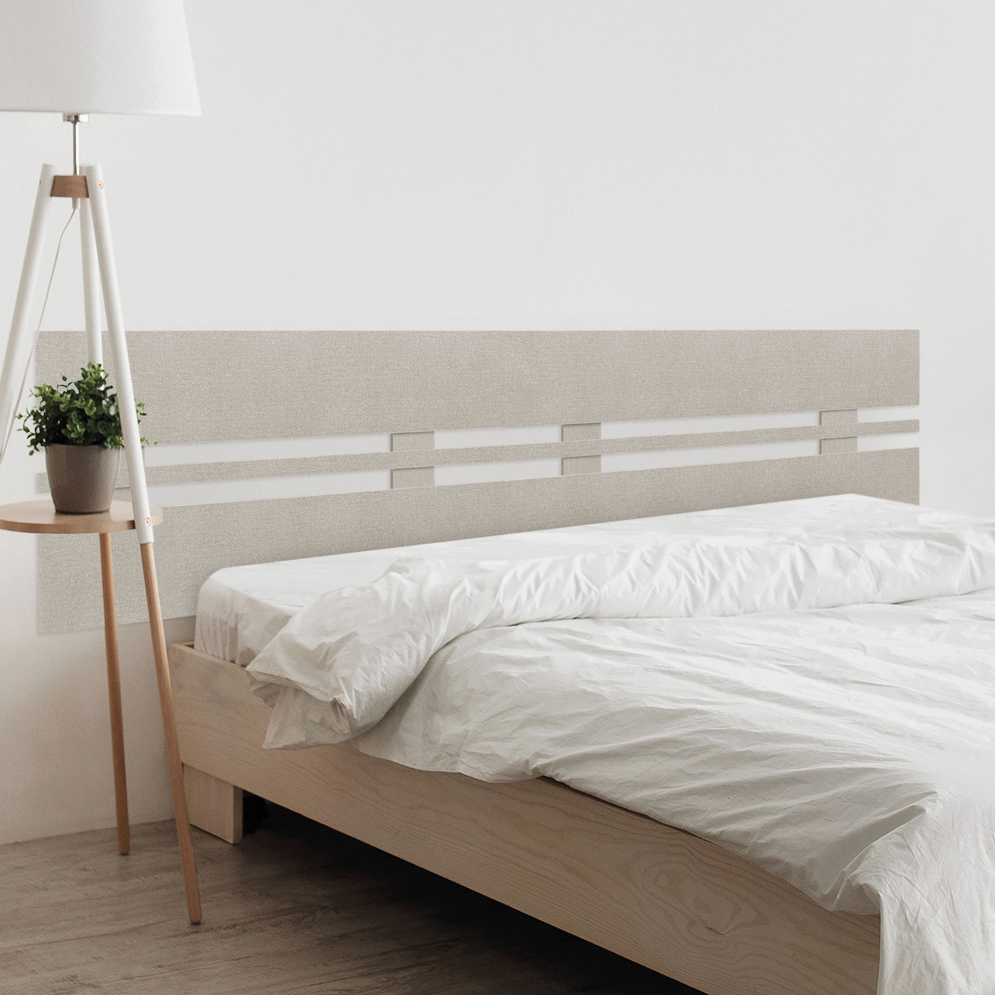 DHOME Cabecero de Madera reciclada DM Horizontal Ancho DUAL Cama Palets Herrajes incluidos