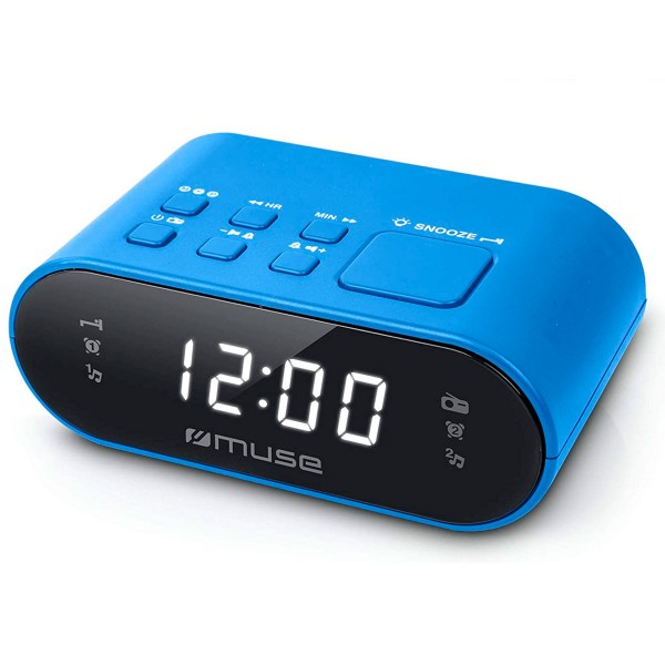 Muse m-10 azul radio despertador fm doble alarma pantalla lcd 0.6'' EL PRECIO INCLUYE 2 UNIDADES