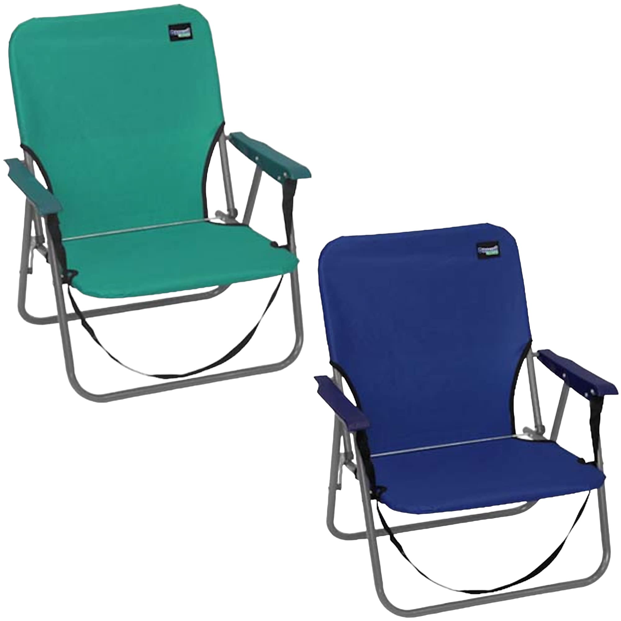 TIENDA EURASIA -  Pack de 2 Silla Playa Plegable, Ligera con Asa, Estructura de Metal, Posición Fija, Medida 51 x 60 x 48 cm, Uso Recomendado Exterior, Plegable