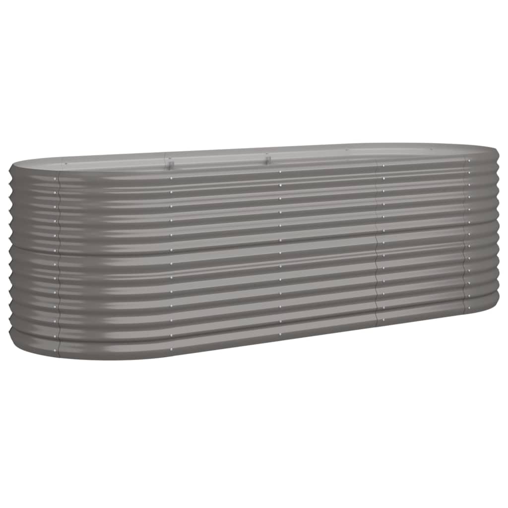 vidaXL Jardinera arriate acero recubrimiento polvo 224x80x68 cm Color Verde,  Gris,  Marrón y mas