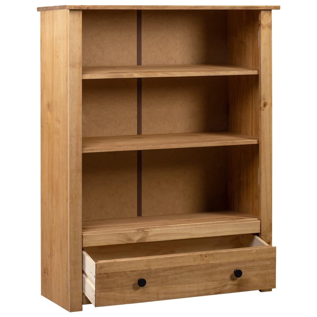 Vidaxl Librería de Madera Maciza Pino Estilo Panamá 80x35x110 Cm Marrón y Blanco Estantería/librería/mueble de Almacenamiento