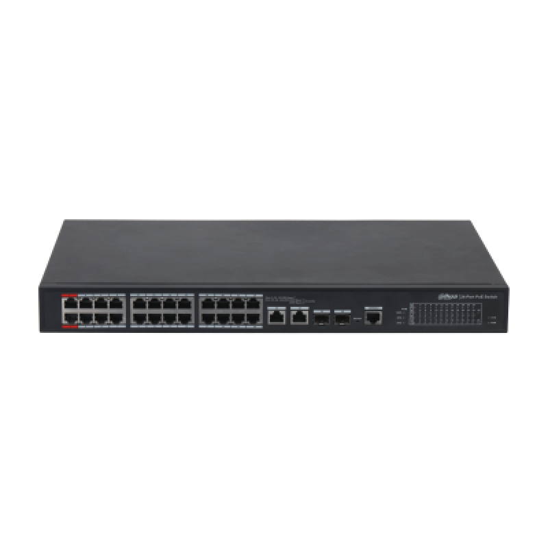Dahua - Dh-pfs4226-24et-360-v3 - Switch Hi-poe 24 Puertos 10/100 + 2 Combo Gigabit/sfp Uplink 360w 802.3at 2 Manejable Layer 2