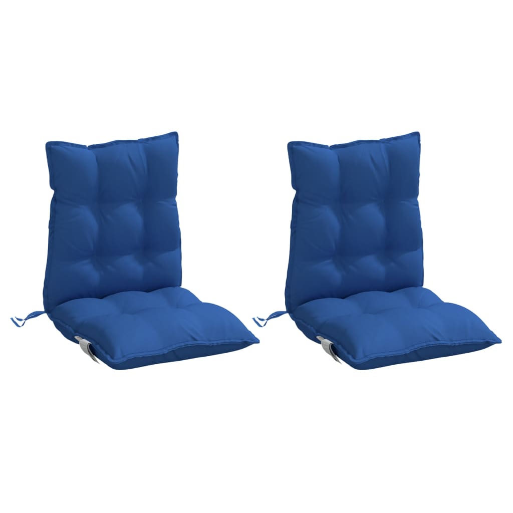 vidaXL Cojines para silla respaldo bajo 2 uds tela Oxford azul real
