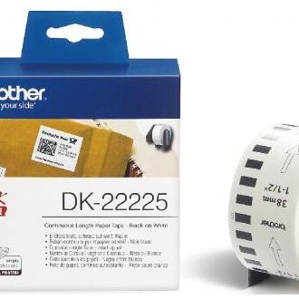 Brother - Cinta continua DK22225 para impresoras matriciales, 38 mm x 30,48 m, fondo blanco para máxima legibilidad y etiquetado profesional