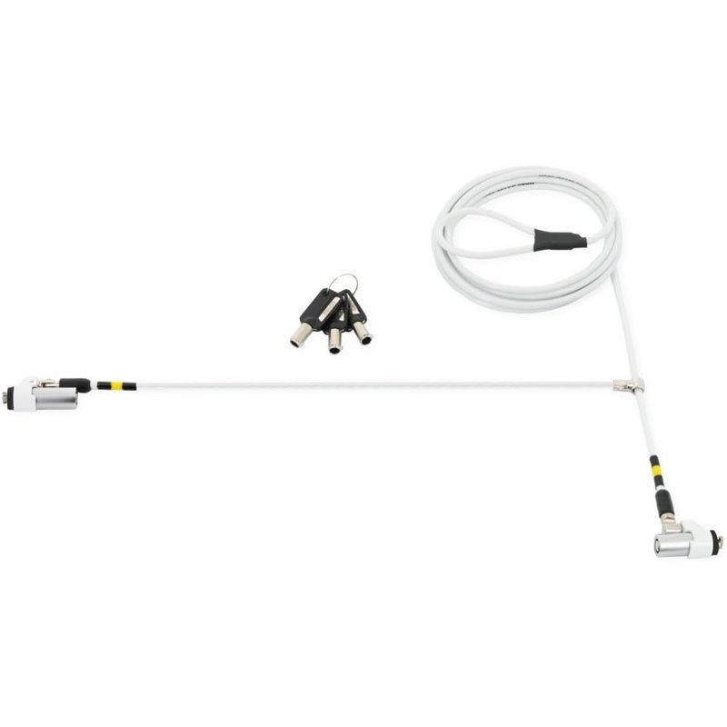 Cable de seguridad con cerradura de doble llave cabezas pivotantes delgadas, compatible con Master Key, T Lock, ranura Nano