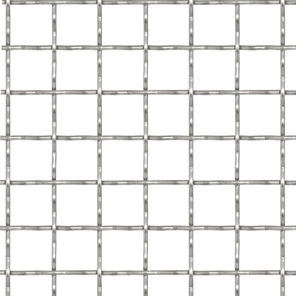 Panel de Malla Alambre Rizado Vidaxl 31x31x3 Mm 50x50 Cm Acero Inoxidable