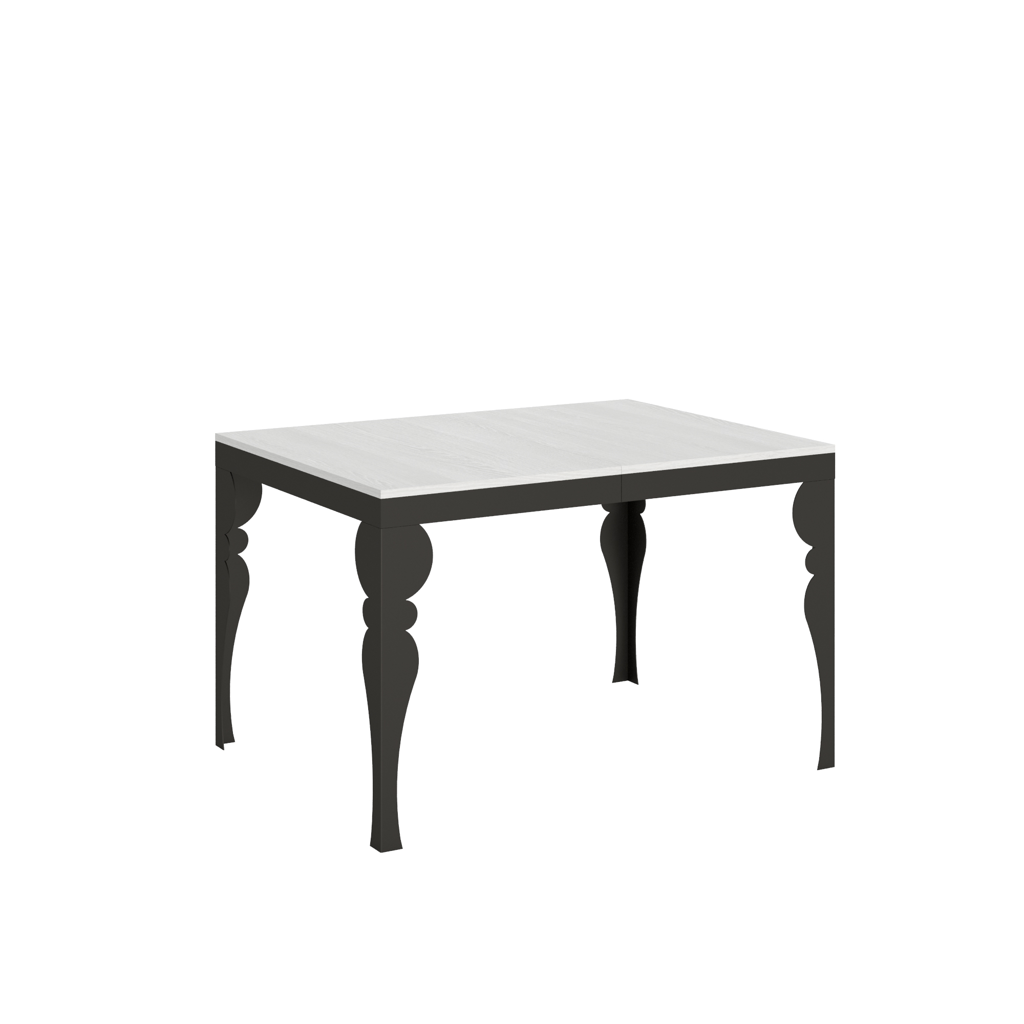 Mesa extensible 90x120/224 cm Paxon Evolution Blanco Fresno Estructura Antracita - Itamoby