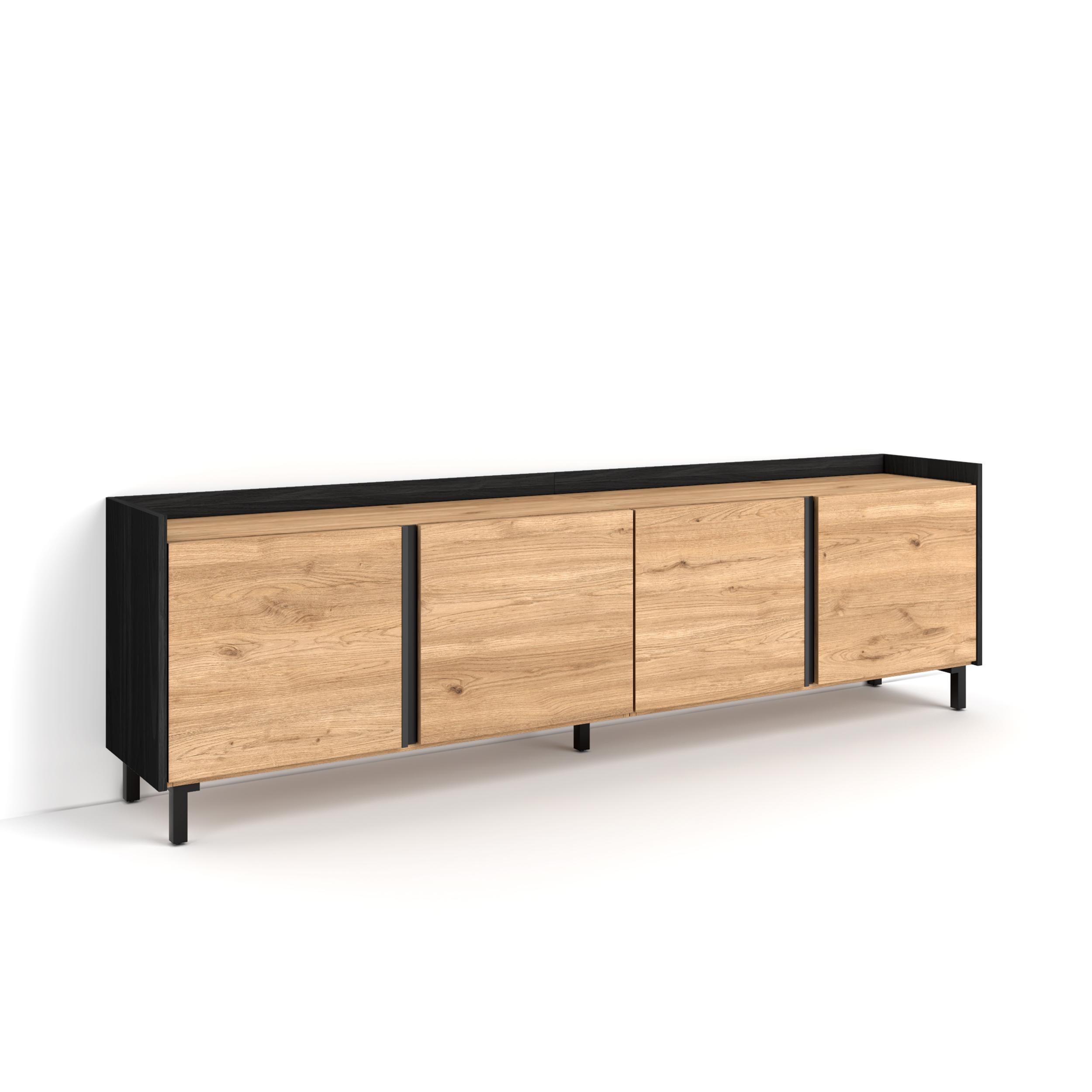 Mueble TV, Televisión, 207x35x61cm, Para TV hasta 80", Diseño industrial