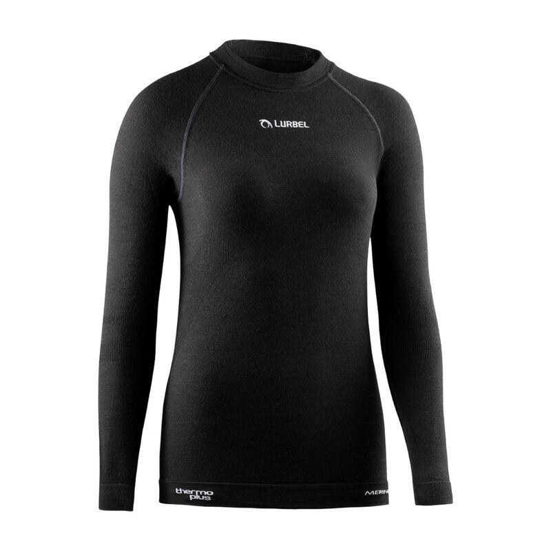 Camiseta Térmica Negra Lurbel Merino Long Sleeves Woman de Lana Merino Cálida y Suave