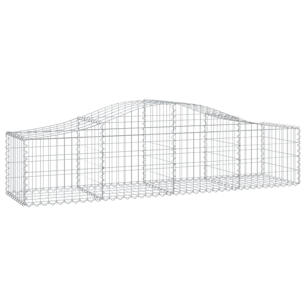 vidaXL Cestas de gaviones 2 uds forma de arco hierro 200x50x40/60 cm
