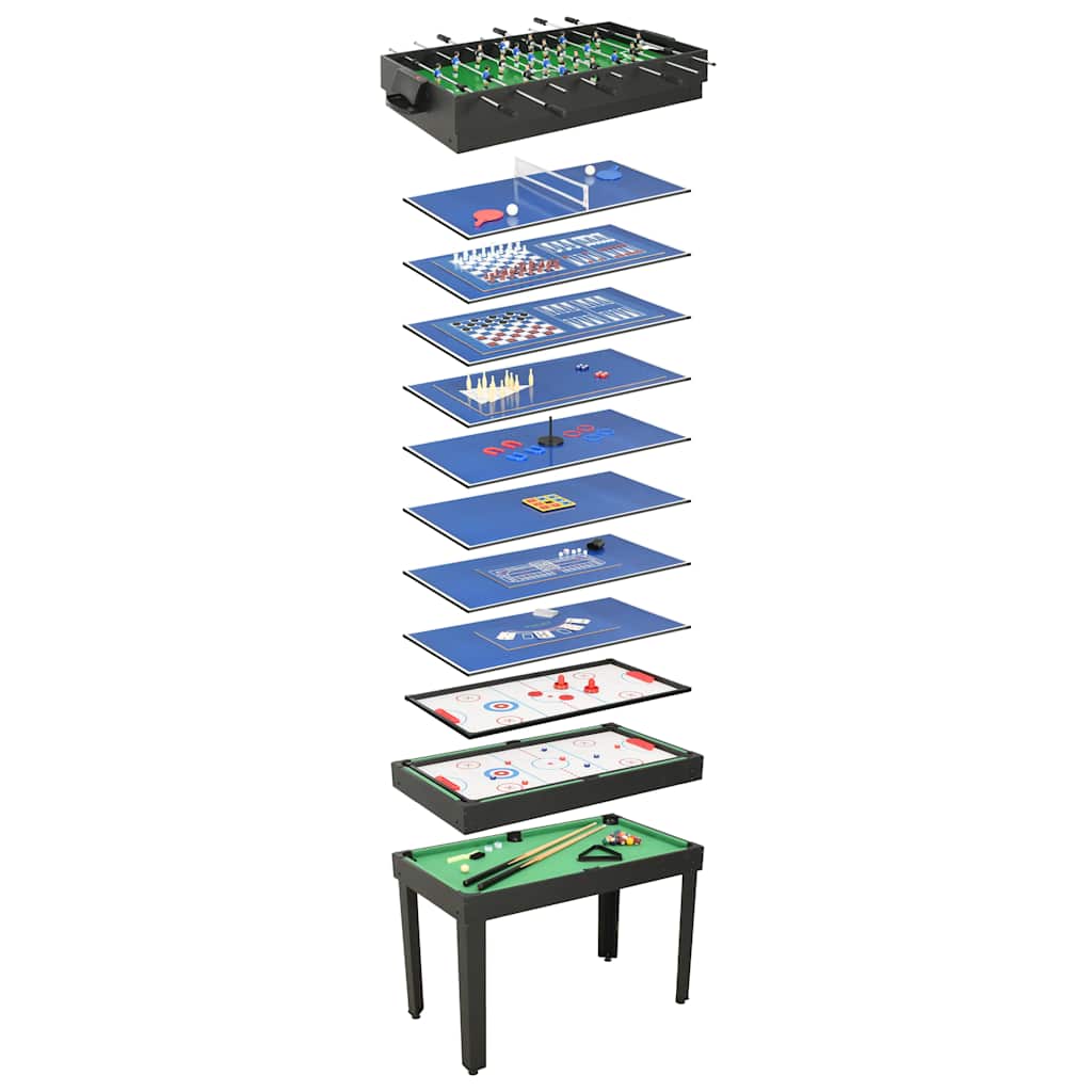 vidaXL Mesa de Multijuegos 15 en 1 121x61x82 cm Arce Niños Familia Casa Color Marrón,  Negro, y mas