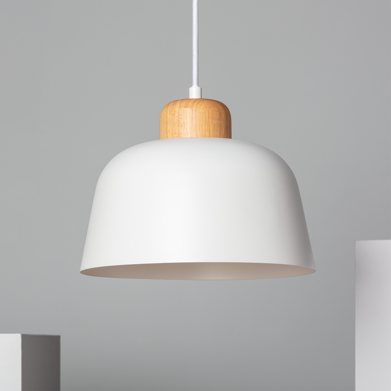 Ledkia Lámpara Colgante Metal y Madera Wawak