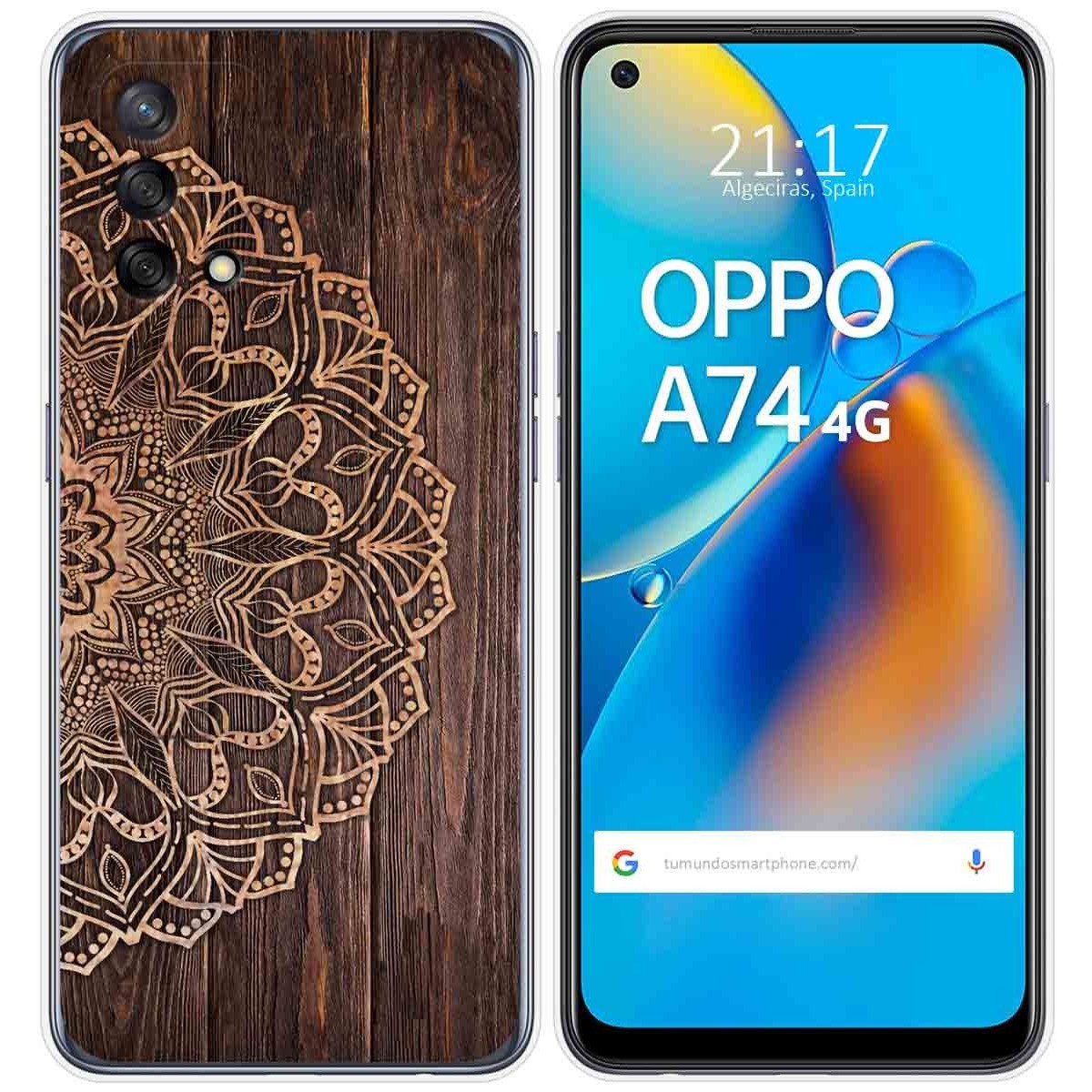 Tumundosmartphone Funda Gel Tpu para Oppo A74 4G diseño Madera 06 Dibujos