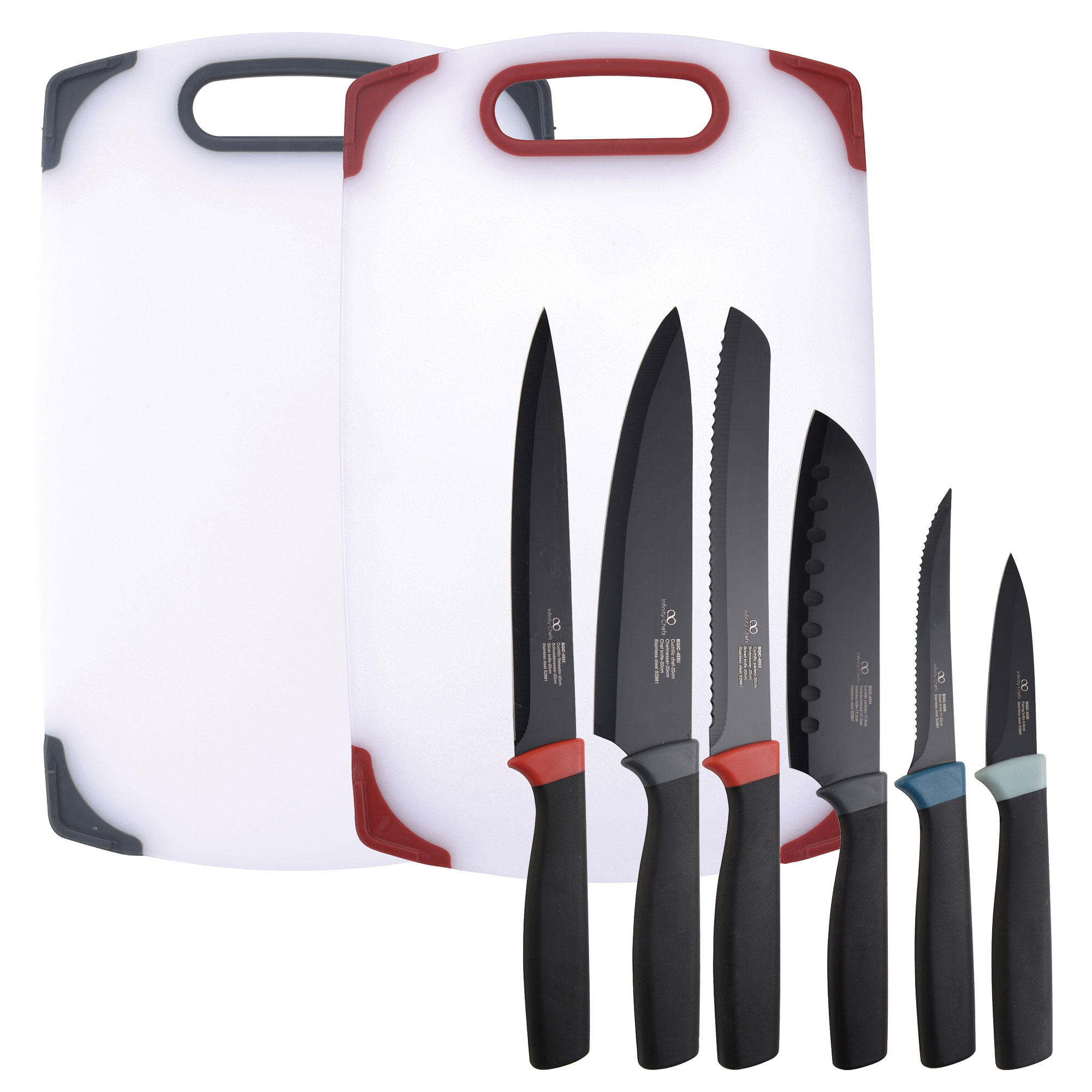 Set De Utensilios De Cocina Klack De 19 Piezas Silicona Con Cuchillos Y  Tabla Negro con Ofertas en Carrefour