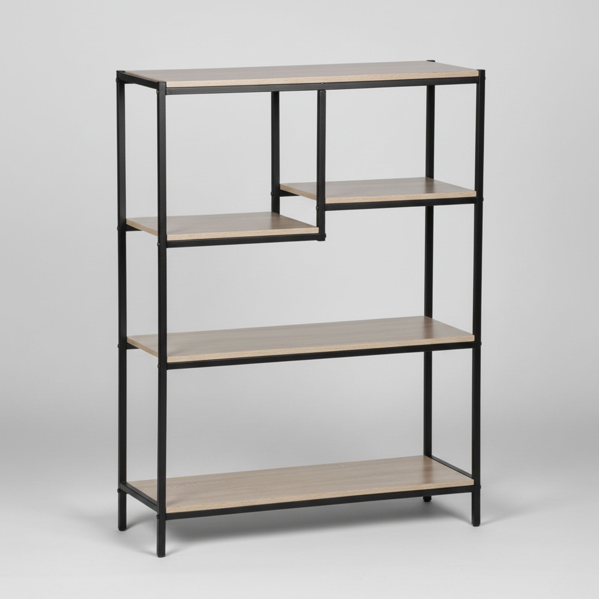 MOBLEKIT | Estanterías de Madera y Metal con Compartimentos y Baldas Abiertas, Librerías Modulares de 2, 4 u 8 Cubos y Estantería Multiusos de 5 Niveles, Muebles Auxiliares para Salón, Dormitorio, Oficina o Cocina
