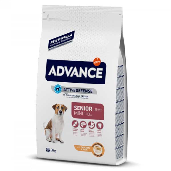 Advance - ADVANCE SENIOR Mini, Pienso para Perros Mayores de Razas Pequeñas +8 años Pienso para perros